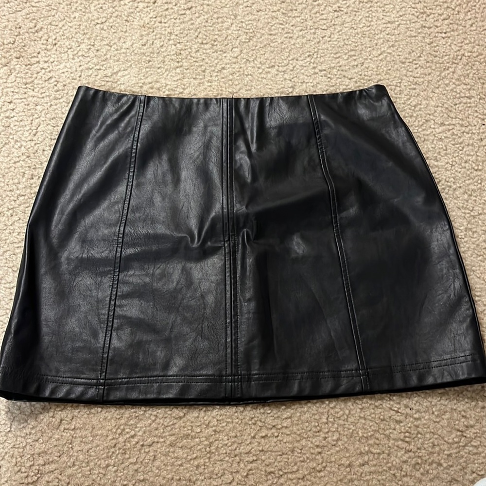 Black Faux-Leather Mini Skirt